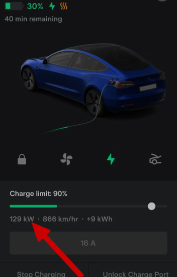 What is the charging duration for a Tesla